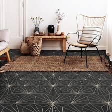 Water Lily Charcoal Hexagon Floor Tile