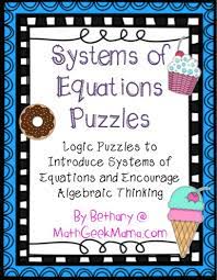 Equations Activity Simple Logic Puzzles
