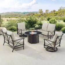 Black Aluminum Fire Table Set