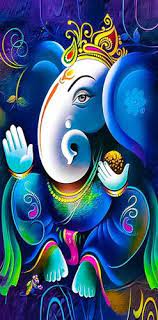 Blue Hanging Lord Ganesha Canvas Print