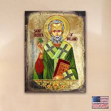 Saint Patrick Icon Religious Wall Art