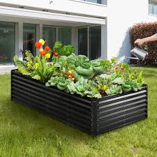 Vevor Galvanized Raised Garden Bed Planter Box 94 5x47 2x23 6 Flower Vegetable