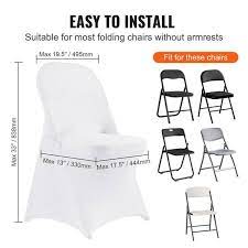 Vevor White Stretch Spandex Chair Covers 12 Pieces Folding Kitchen Chairs Cover Universal Washable Slipcovers Protector