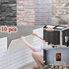 10 Pack 3d Tile Brick Wall Sticker Self