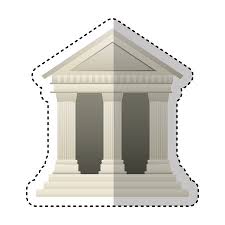 Building Roman Columns Icon Vector