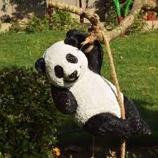 Polyresin Climbing Rope Panda Garden