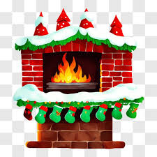 Cozy Fireplace With Stockings