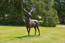 Bronze Standing Red Deer Stag Sculpture