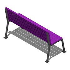 Purple Street Bench Made Of Wooden