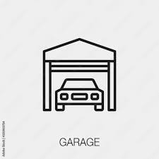 Garage Icon Vector Linear Style Sign