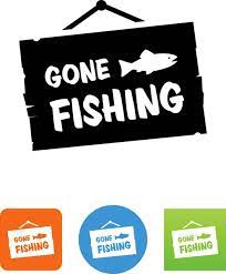 Gone Fishing Vector Icon Stock Vector