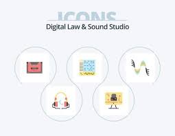 Digital Law And Sound Studio Flat Icon