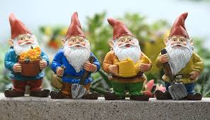 Garden Mini Gnome Statue Set 3 4 Or