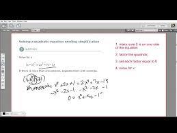 Solving A Quadratic Equation Needing