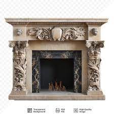 Old And Vintage Marble Fireplace In