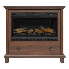 43 In W Freestanding Media Mantel Electric Fireplace In Brown