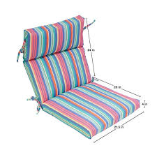 Hampton Bay 21 5 In X 24 In Outdoor High Back Dining Chair Cushion In Antilles Stripe Sail Blue