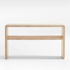 Natural Grasscloth Console Table
