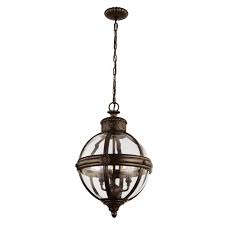 Glass Globe 3lt Chandelier