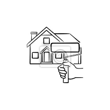 House Painting Hand Drawn Outline