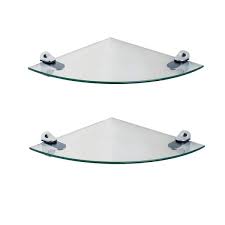 Clear Glass Radial Floating Shelves