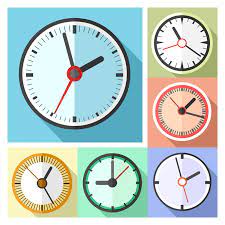 Modern Office Wall Clocks Icon Set By
