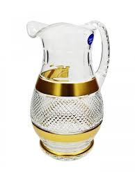 Cut Glass Water Jug With Gold 1 500 Ml