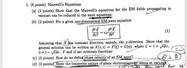 Solved 1 8 Points Maxwell S Equations