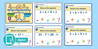 Balancing Equations Task Cards 3 5