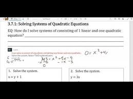 Solving Systems Of Quadratic Equations