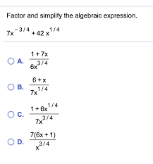 Simplify The Algebraic Expression 7x