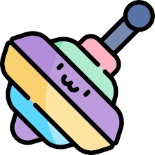 Spinning Top Kawaii Lineal Color Icon
