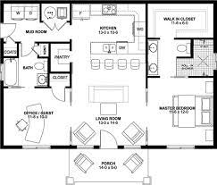 Cottage Ranch Home Plan 2 Bedrms 2