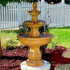 Sunnydaze Tropical 3 Tier Outdoor Garden Water Fountain 40 Inch Tall