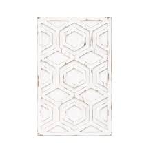 Kirkland S Hexagon White Wood Plaque