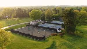 Country Club Tennis Court Stock Footage