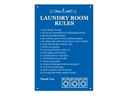 Laundry Room Rules Sign Notice