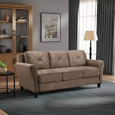 Lifestyle Solutions Highland Sofa With Rolled Arms Brown Cchrfks3m26brra