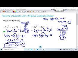 Factoring A Quadratic With A Negative