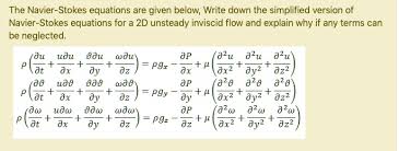 Solved The Navier Stokes Equations Are
