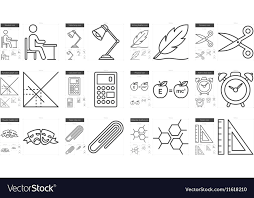Line Icon Set Royalty Free Vector Image