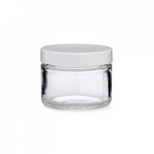 2 Oz Clear Glass Jar With White Cap