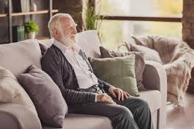 Sitting On Couch Stock Photos Royalty