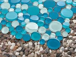 Sea Blue Dark Blue Glass Mosaic Tile