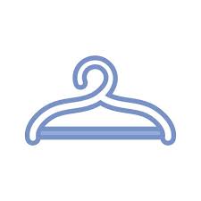 Clothes Hanger Icon Blue Outline Style