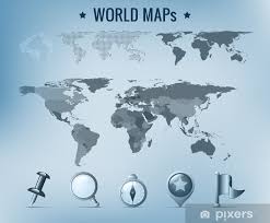 Sticker World Map Vector Political