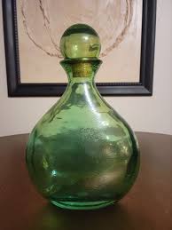 Large Blown Glass Decanter With Ball