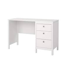 Tvilum Madrid Home Office Writing Desk With 3 Storage Drawers White