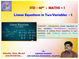 10th Maths I Linear Equations In Two