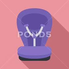 Safety Baby Car Seat Icon Flat Style